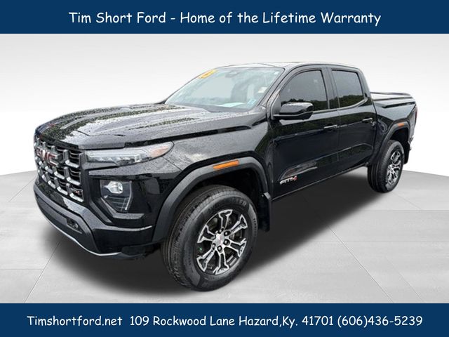 Black 2023 GMC Canyon AT4 Crew Cab 4WD Pickup Truck Four-Wheel Drive 8-Speed Automatic