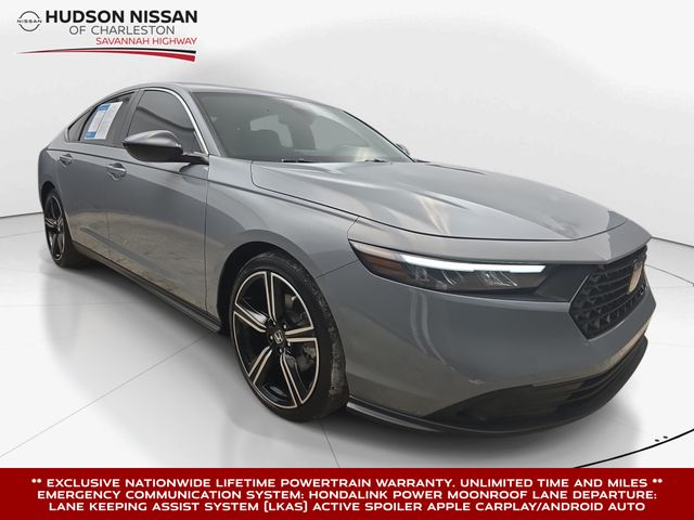 Urban Gray Pearl 2024 Honda Accord Hybrid Sedan Front-Wheel Drive Continuously Variable Transmission
