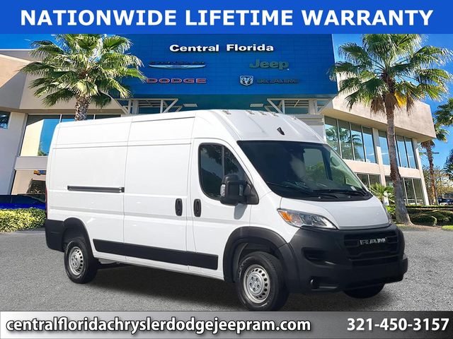 Bright White Clearcoat 2024 RAM ProMaster 2500 Tradesman 159 High Roof Cargo Van FWD w/ Passenger Seat Van Front-Wheel Drive 9-Speed Automatic