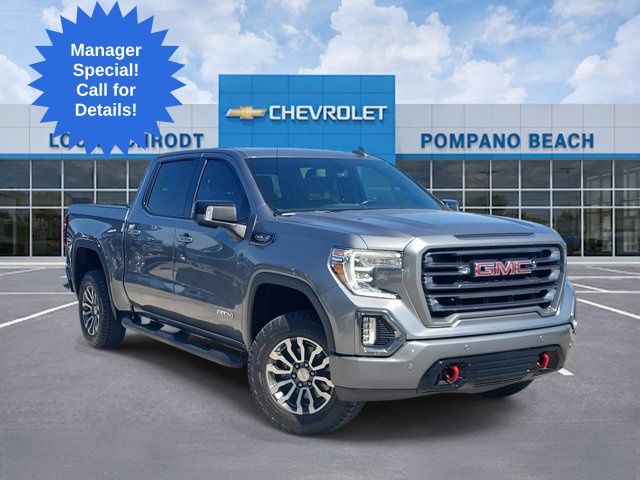 Gray (Satin Steel Metallic) 2021 GMC Sierra 1500 AT4 Crew Cab 4WD Pickup Truck Four-Wheel Drive Automatic