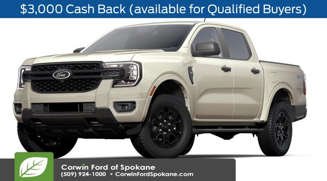 Desert Sand 2025 Ford Ranger XLT SuperCrew 4WD Pickup Truck Four-Wheel Drive Automatic