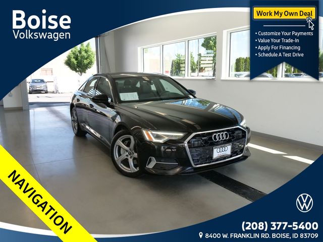 Brilliant Black 2024 Audi A6 quattro Premium Plus 45 TFSI Sedan All-Wheel Drive 7-Speed Automatic