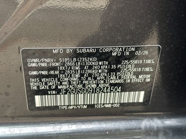 New 2026 Gray Subaru Sport image 35
