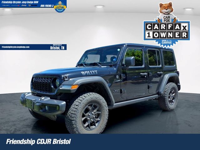 Black Clearcoat 2024 Jeep Wrangler Willys 4-Door 4WD SUV / Crossover Four-Wheel Drive 8-Speed Automatic