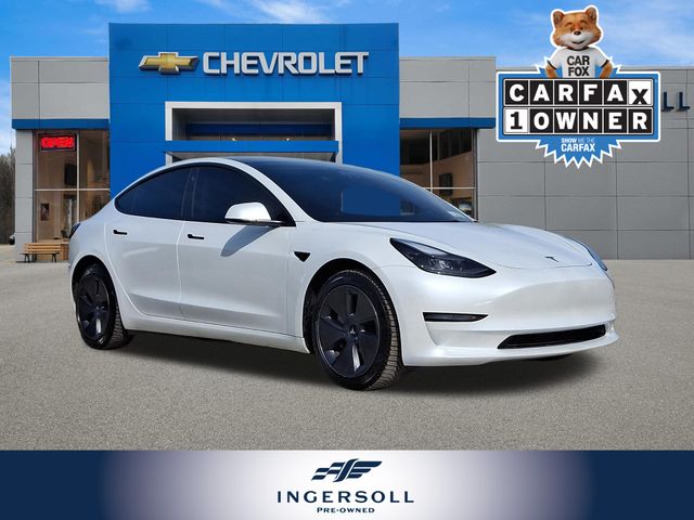 White 2023 Tesla Model 3 RWD Sedan Rear-Wheel Drive 1-Speed Automatic