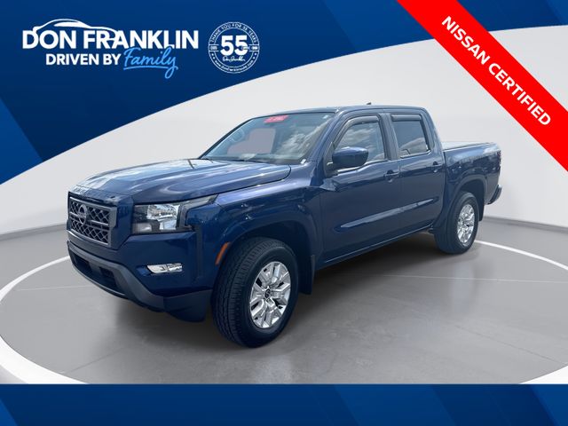 Deep Blue Pearl 2023 Nissan Frontier SV Crew Cab 4WD Pickup Truck Four-Wheel Drive 9-Speed Automatic