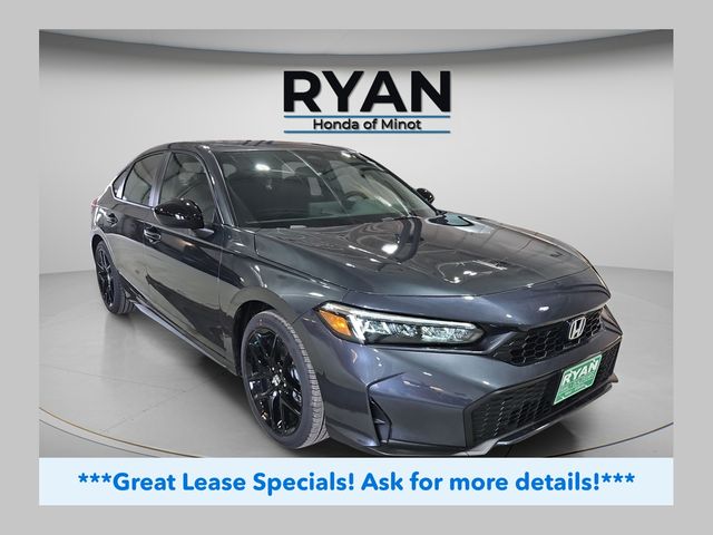 Meteorite Gray Metallic 2026 Honda Civic Hybrid Hatchback Front-Wheel Drive Continuously Variable Transmission