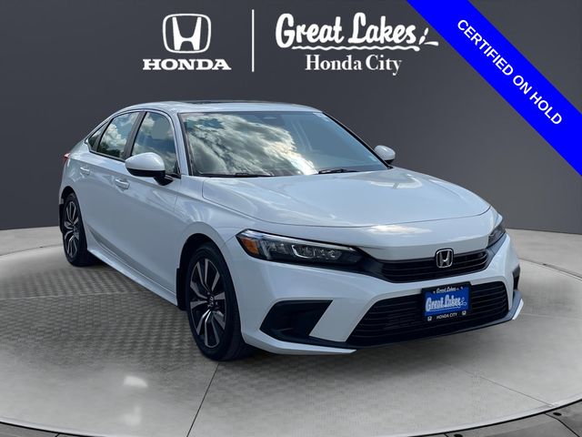 Platinum White Pearl 2023 Honda Civic Sedan Front-Wheel Drive Continuously Variable Transmission