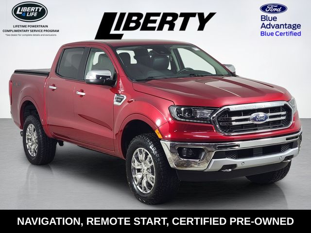 Rapid Red Metallic Tinted Clearcoat 2021 Ford Ranger Lariat SuperCrew 4WD Pickup Truck Four-Wheel Drive Automatic