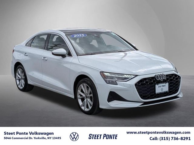 Glacier White 2025 Audi A3 Sedan All-Wheel Drive 7-Speed Automatic