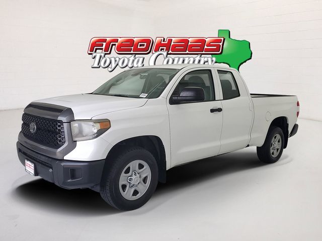 Super White 2018 Toyota Tundra SR Double Cab 4.6L Pickup Truck 4X2 6-Speed Automatic Overdrive