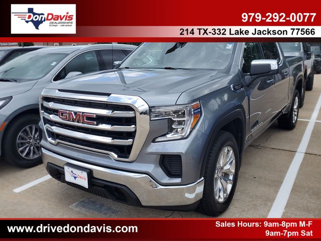 Gray (Satin Steel Metallic) 2021 GMC Sierra 1500 SLE Crew Cab RWD Pickup Truck 4X2 8-Speed Automatic
