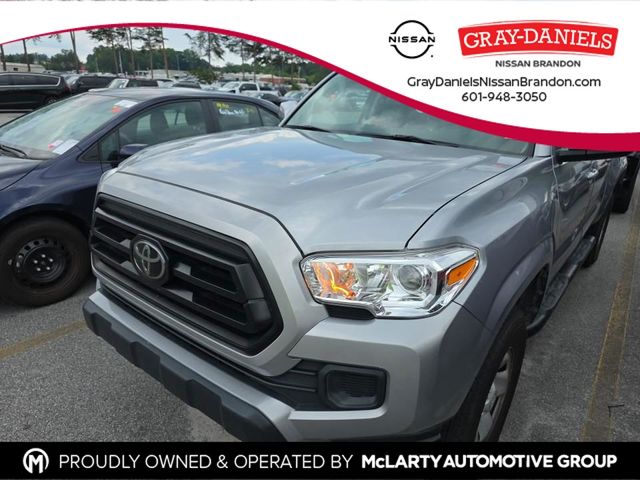 Silver Sky Metallic 2021 Toyota Tacoma SR V6 Double Cab 4WD Pickup Truck Four-Wheel Drive 6-Speed Automatic
