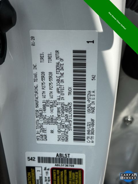 2020 Toyota Tundra 1794 White at DeMontrond Ford