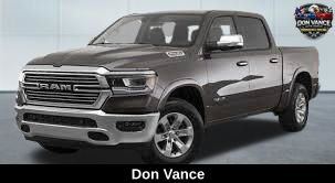 Gray (Granite Crystal Metallic Clearcoat) 2023 RAM 1500 Laramie Crew Cab 4WD Pickup Truck Four-Wheel Drive 8-Speed Automatic