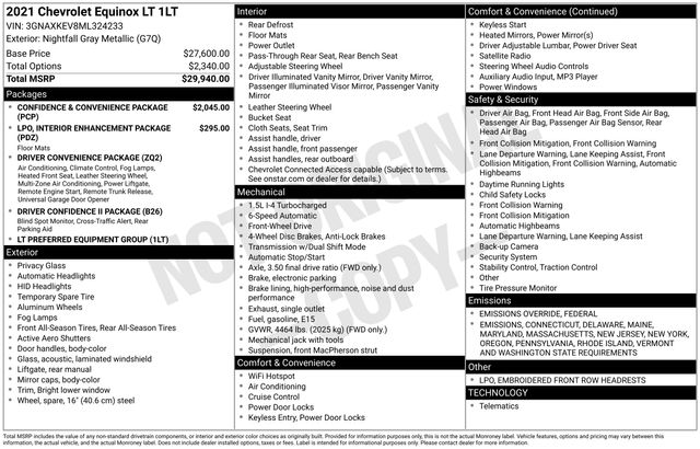 Used 2021 Chevrolet Equinox For Sale in Grove City, OH