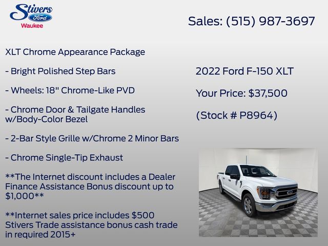 2022 Oxford White Ford F-150 XLT 4X4 Truck
