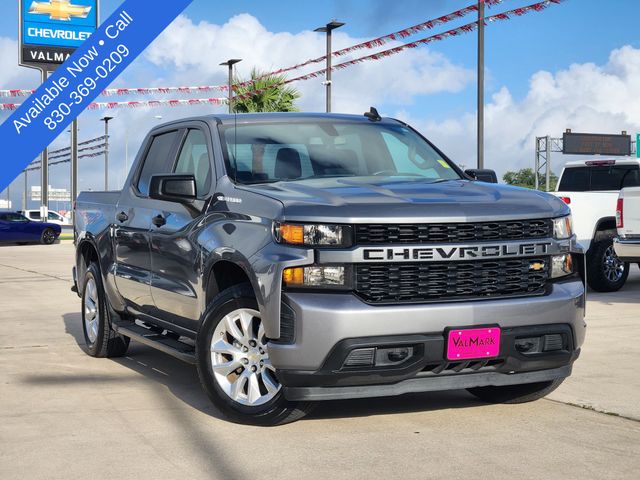 Gray (Satin Steel Metallic) 2021 Chevrolet Silverado 1500 Custom Crew Cab RWD Pickup Truck 4X2 8-Speed Automatic