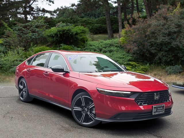 Radiant Red Metallic 2025 Honda Accord Hybrid Sedan Front-Wheel Drive Continuously Variable Transmission