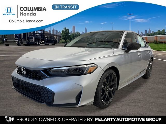 Solar Silver Metallic 2026 Honda Civic Sedan Front-Wheel Drive Continuously Variable Transmission