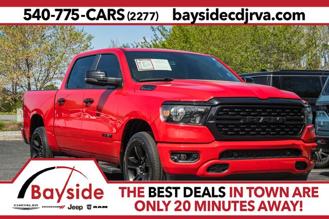 Flame Red Clearcoat 2024 RAM 1500 Big Horn Crew Cab 4WD Pickup Truck Four-Wheel Drive 8-Speed Automatic