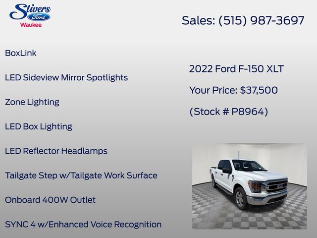 2022 Oxford White Ford F-150 XLT 4X4 Truck