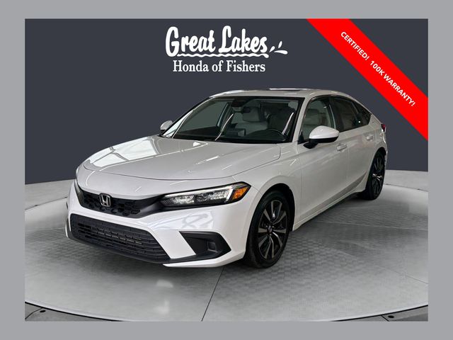 Platinum White Pearl 2022 Honda Civic Hatchback EX-L FWD Hatchback Front-Wheel Drive Continuously Variable Transmission