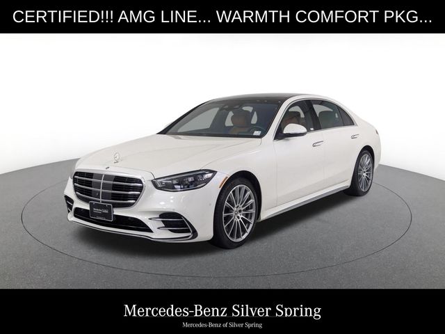 MANUFAKTUR Diamond White 2023 Mercedes-Benz S-Class S 500 4MATIC AWD Sedan All-Wheel Drive 9-Speed Automatic