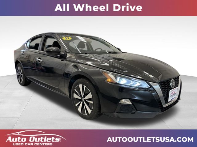 Super Black Clearcoat 2021 Nissan Altima Sedan All-Wheel Drive Continuously Variable Transmission