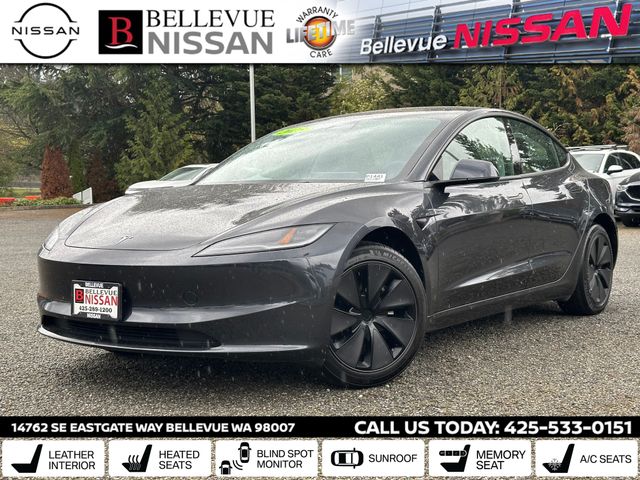 Gray (Stealth Grey) 2025 Tesla Model 3 Long Range RWD Sedan Rear-Wheel Drive 1-Speed Automatic