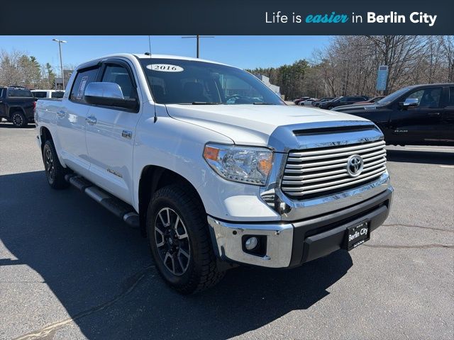 Super White 2016 Toyota Tundra Limited CrewMax 5.7L 4WD Pickup Truck Four-Wheel Drive 6-Speed Automatic Overdrive