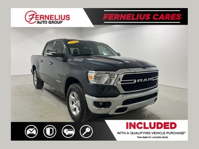 Gray (Maximum Steel Metallic Clearcoat) 2019 RAM 1500 Big Horn Crew Cab 4WD Pickup Truck Four-Wheel Drive 8-Speed Automatic