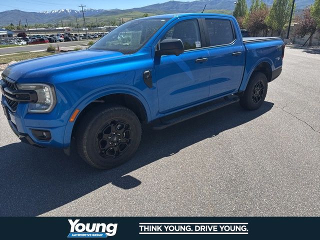 Blue Metallic 2025 Ford Ranger XLT SuperCrew 4WD Pickup Truck Four-Wheel Drive Automatic