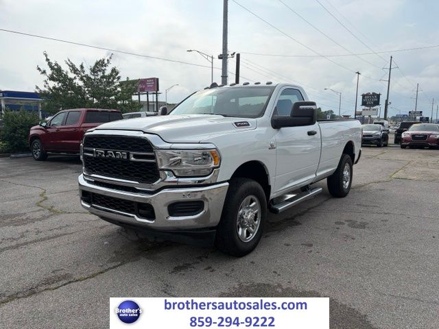 Pearl White 2024 RAM 3500 Tradesman Regular Cab LB 4WD Pickup Truck Four-Wheel Drive 6-Speed Automatic