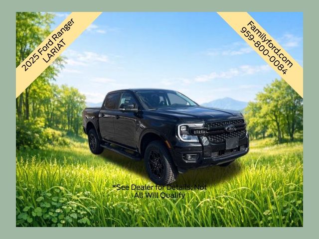 Shadow Black 2025 Ford Ranger Lariat SuperCrew 4WD Pickup Truck Four-Wheel Drive Automatic