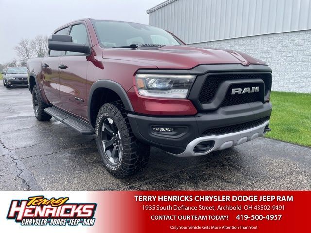 Delmonico Red Pearlcoat 2023 RAM 1500 Rebel Crew Cab 4WD Pickup Truck Four-Wheel Drive 8-Speed Automatic