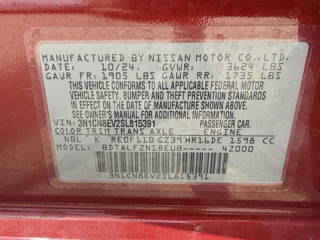 2025 Nissan Versa 1.6 SV Red at Wharton Ford