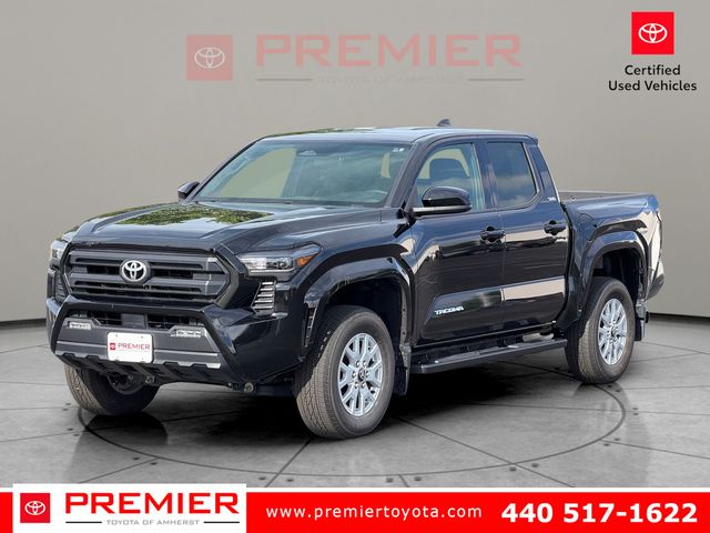 Black 2025 Toyota Tacoma SR5 Double Cab 4WD Pickup Truck Four-Wheel Drive 8-Speed Automatic