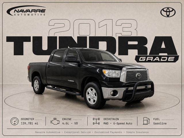 Black 2013 Toyota Tundra Pickup Truck 4X2 6-Speed Automatic Overdrive