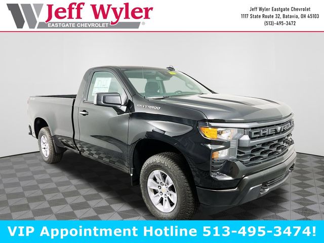 Black 2026 Chevrolet Silverado 1500 Work Truck Regular Cab LB 4WD Pickup Truck Four-Wheel Drive Automatic
