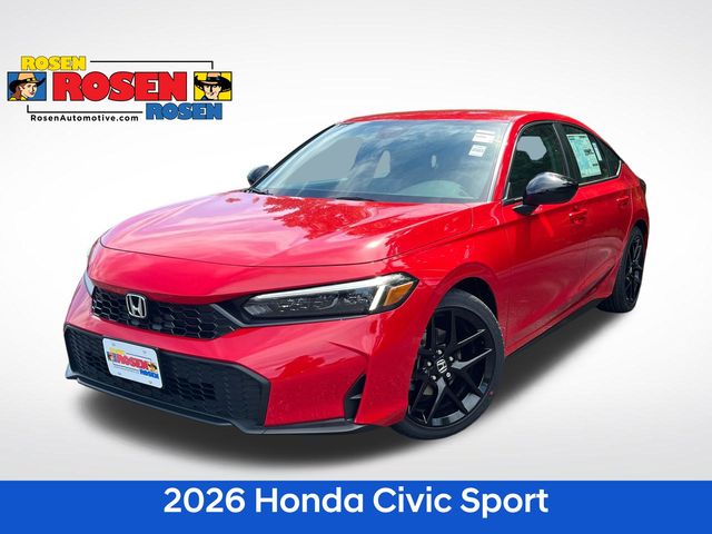 Red 2026 Honda Civic Hatchback Hatchback Front-Wheel Drive Continuously Variable Transmission