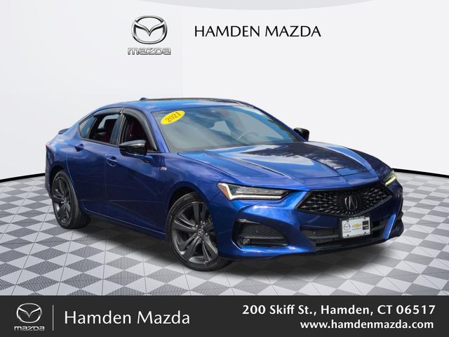 Blue 2021 Acura TLX SH-AWD with A-Spec Package Sedan All-Wheel Drive Automatic