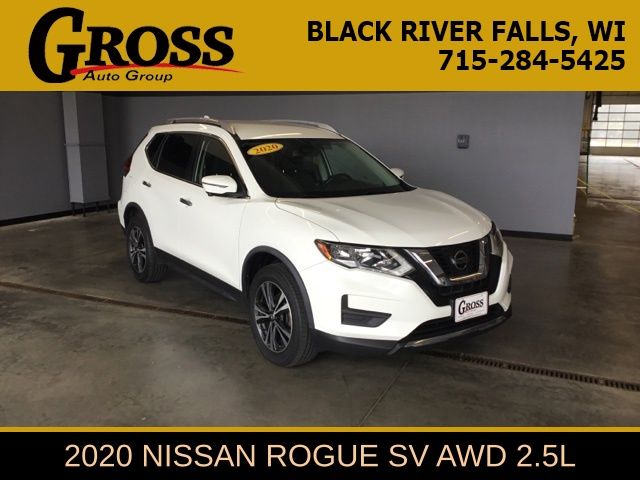 Glacier White 2020 Nissan Rogue SV AWD SUV / Crossover All-Wheel Drive Continuously Variable Transmission