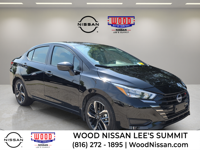 Super Black Metallic 2025 Nissan Versa Sedan Front-Wheel Drive Continuously Variable Transmission