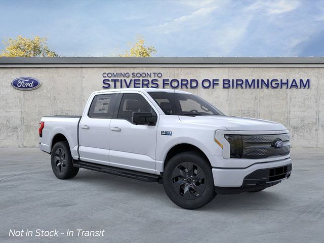 White Metallic 2025 Ford F-150 Lightning Flash SuperCrew AWD Pickup Truck All-Wheel Drive Automatic