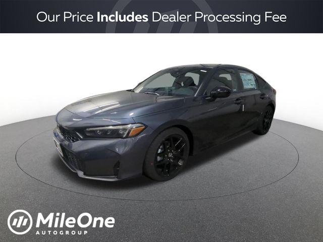 Meteorite Gray Metallic 2026 Honda Civic Hatchback Sport FWD Hatchback Front-Wheel Drive Continuously Variable Transmission