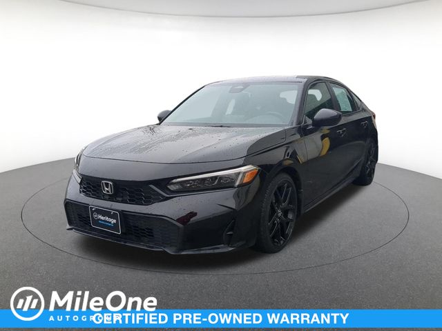 Crystal Black Pearl 2025 Honda Civic Hatchback Sport FWD Hatchback Front-Wheel Drive Continuously Variable Transmission