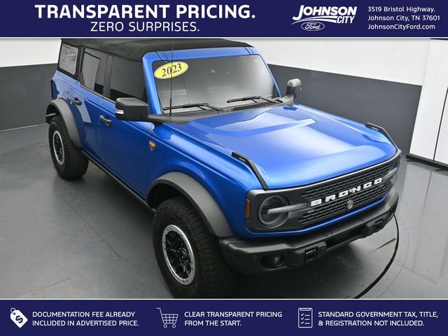 Velocity Blue Metallic 2023 Ford Bronco Badlands Advanced 4-Door 4WD SUV / Crossover Four-Wheel Drive Automatic