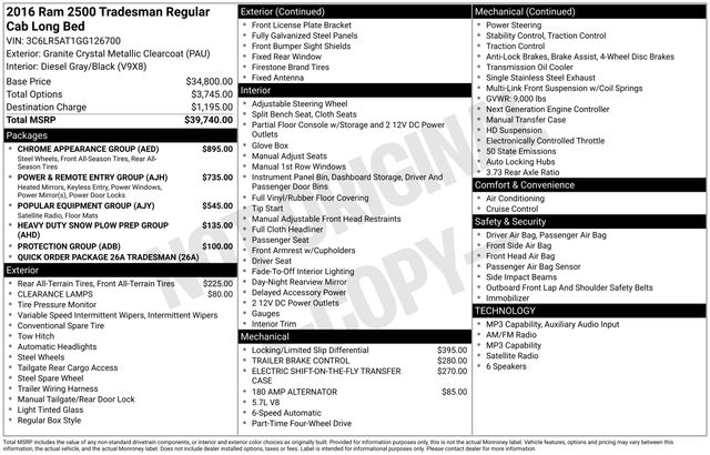 2016 Ram 2500 Tradesman - Main Image
