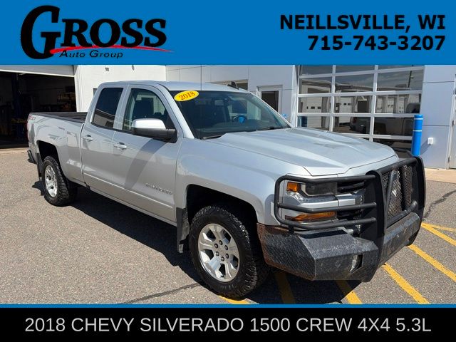 Silver Ice Metallic 2018 Chevrolet Silverado 1500 Pickup Truck Four-Wheel Drive 6-Speed Automatic Overdrive